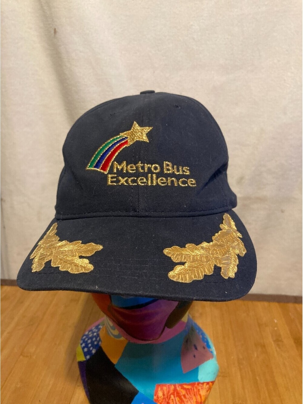 Metro Bus Excellence Snapback Hat Navy Blue Scrambled Eggs OS Mens Embroidered
